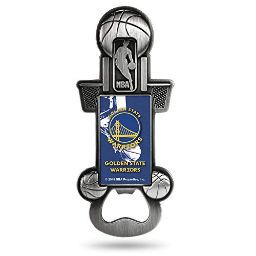 Rico Industries NBA Golden State Warriors Magnetic Metal Bottle Opener Party Starter, Team Color, 2.5-inches by 5.5-inches