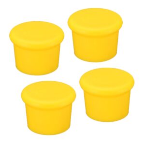 meccanixity silicone bottle caps 26mm/1.02" id reusable unbreakable stoppers sealer cover for beer, wine, drink yellow pack of 4