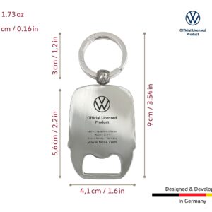 BRISA VW Collection - Volkswagen Keychain Ring Keychain Accessory Keyholder with Bottle Opener in Beetle, T1, T2 Bus Design (T2 Bus/Orange)