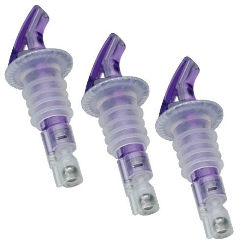 1/4 oz Purple (PP-14P-3PK) Measured Liqour Pourer - Precision Pour Liquor & Wine Bottle Pour Spout - (3 Pk) 100% USA Made - Pour The Perfect Cocktail with Our No Leak Bottle Spouts, Size 0.25 oz