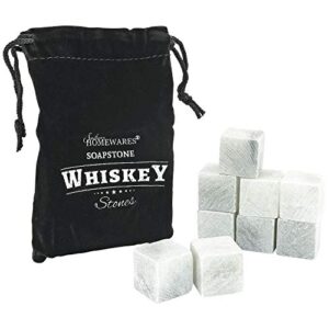 southern homewares soapstone whiskey stones chilling rocks beverage cooler set of 9 w/ storage bag