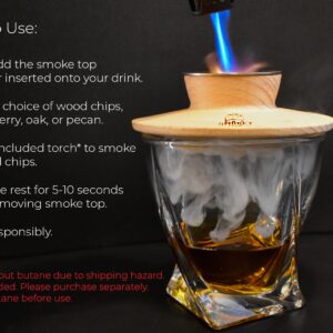 Smokey Crew Cocktail Smoker Kit with Butane Torch - Elevate Your Whiskey and Cocktail Experience - Gift for Him