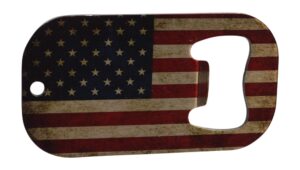 usa flag bottle opener heavy duty stainless steel rustic tattered american united states