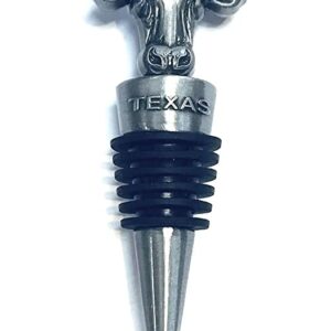 Texas Longhorn Style Wine Stopper Pewter Design