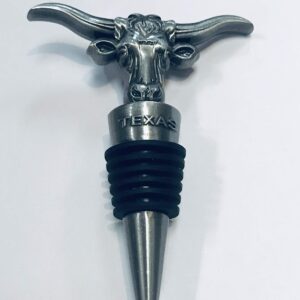 Texas Longhorn Style Wine Stopper Pewter Design