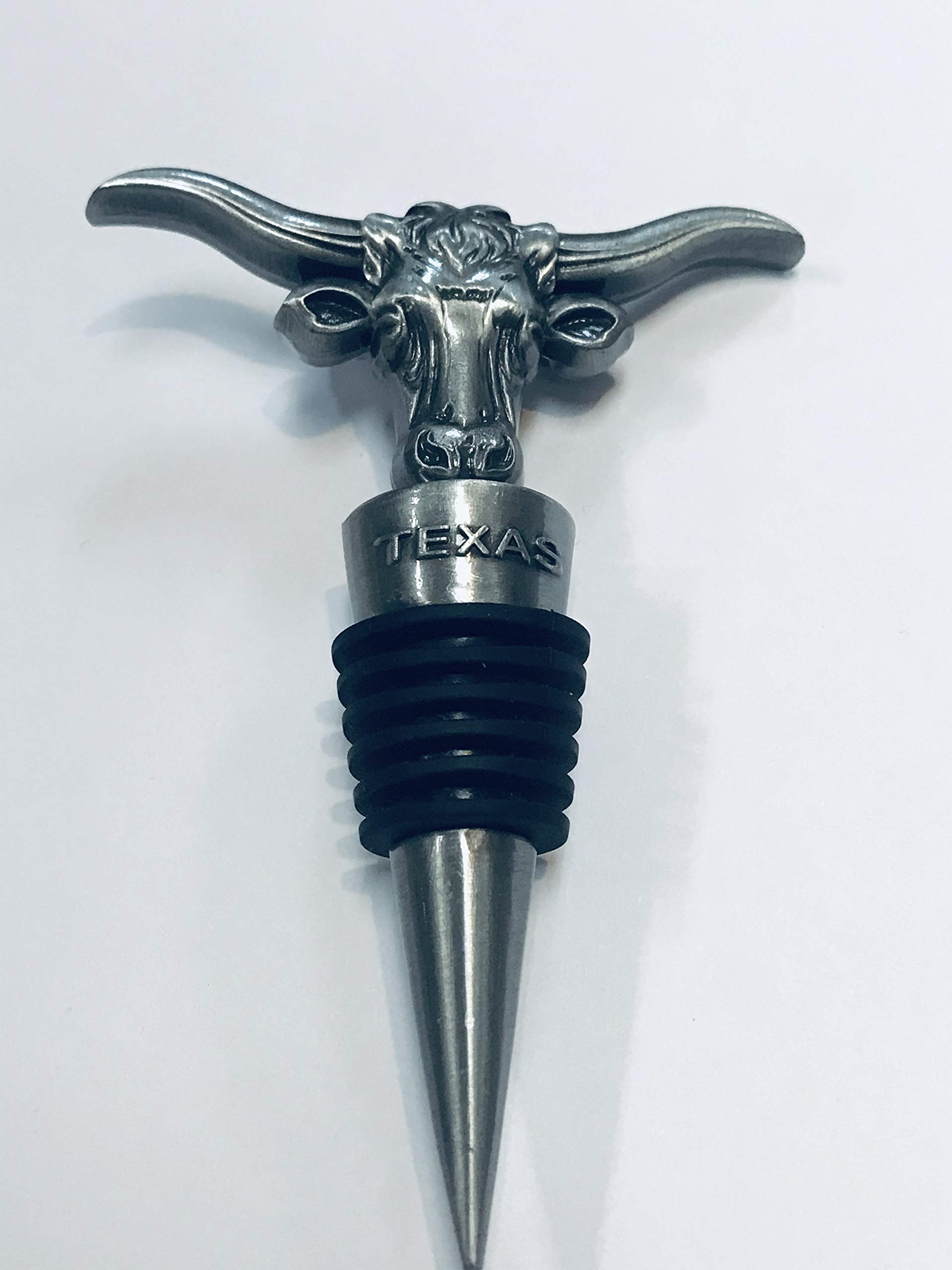 Texas Longhorn Style Wine Stopper Pewter Design