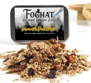 foghat cocktail smoker wood chips - 4oz vermouth oak roast shavings for smoker, whiskey & drink infuser kit - culinary wood smoking chips for hand held food smoke gun & bourbon drink glass smoker