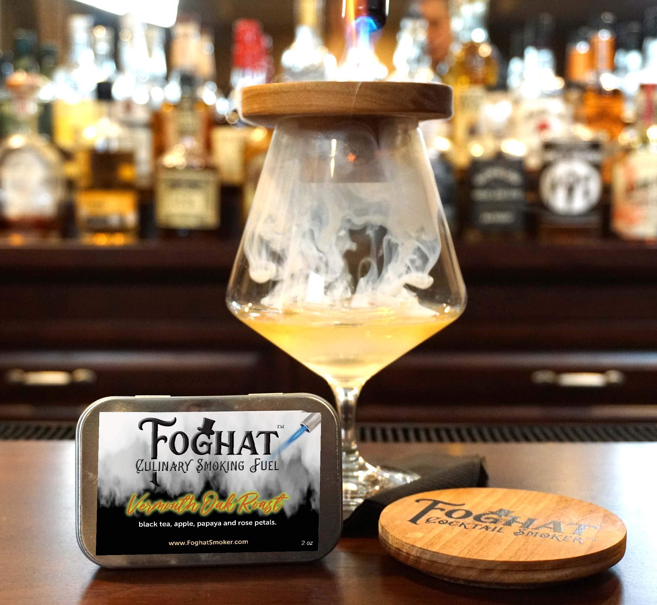 Foghat Cocktail Smoker Wood Chips - 4oz Vermouth Oak Roast Shavings for Smoker, Whiskey & Drink Infuser Kit - Culinary Wood Smoking Chips for Hand Held Food Smoke Gun & Bourbon Drink Glass Smoker