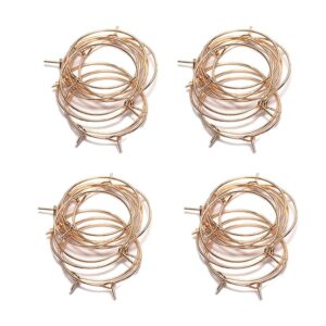 100pcs champagne wine glasses charm rings, bar beverage identifiers glass bottle labeling champagne decor wire hoops earring(25 mm,rose gold)