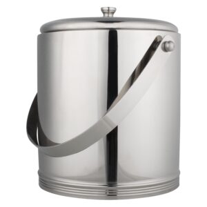 zap impex stainless steel double wall ice container with lid 1.30 ltr.