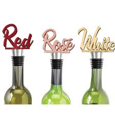 WILD EYE DESIGNS WINE STOPPER S/3, WED, CLASSIC, RED WHITE ROSE, WED…