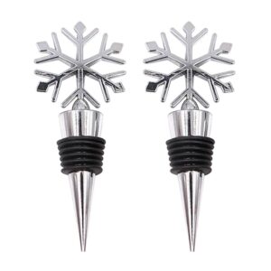 gracelife 2pcs unique snowflake alloy wine bottle stopper christmas party bar gift