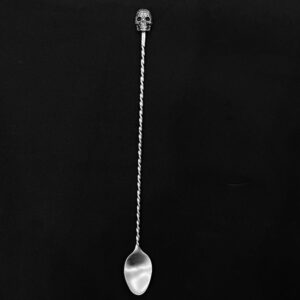 Bar Spoon Skull Themed Spiral Handle Stainless Steel Mixing Spoons for Cocktail Mixer Set