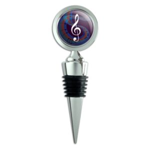 treble clef on music notes wine bottle stopper