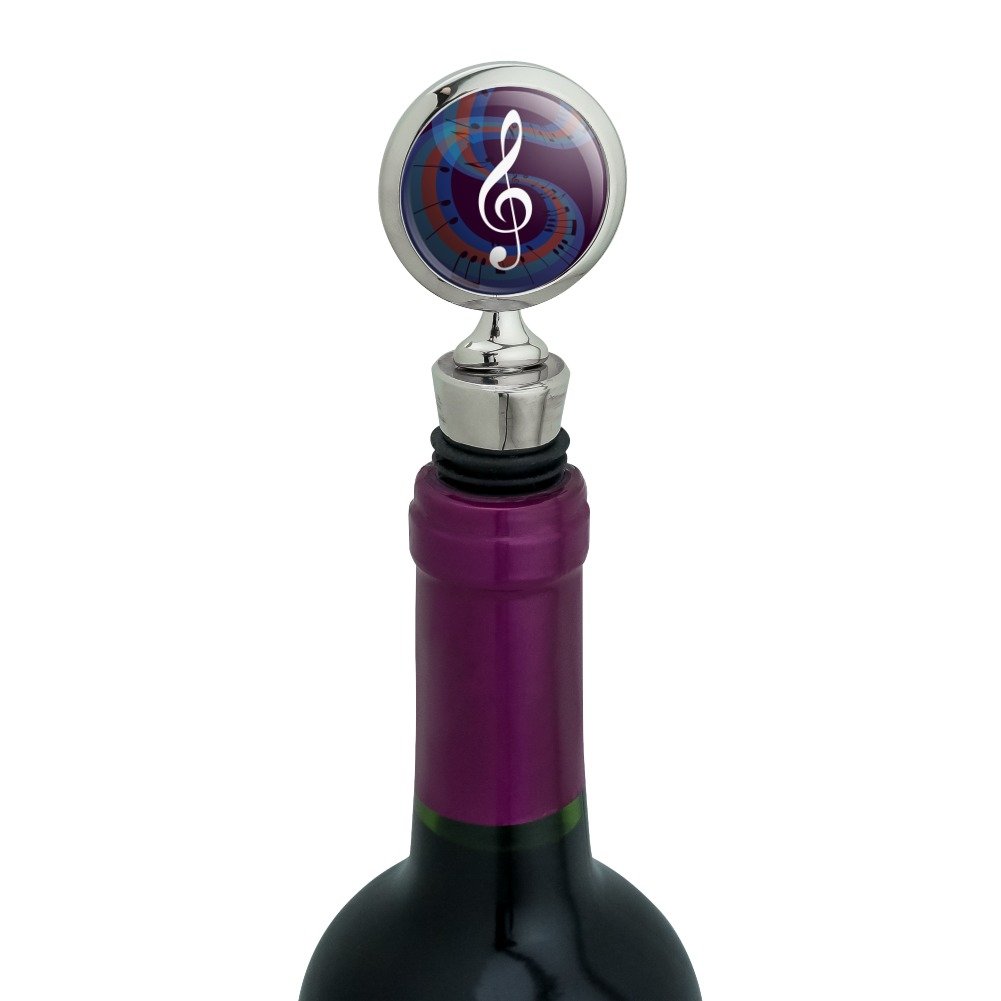 Treble Clef on Music Notes Wine Bottle Stopper