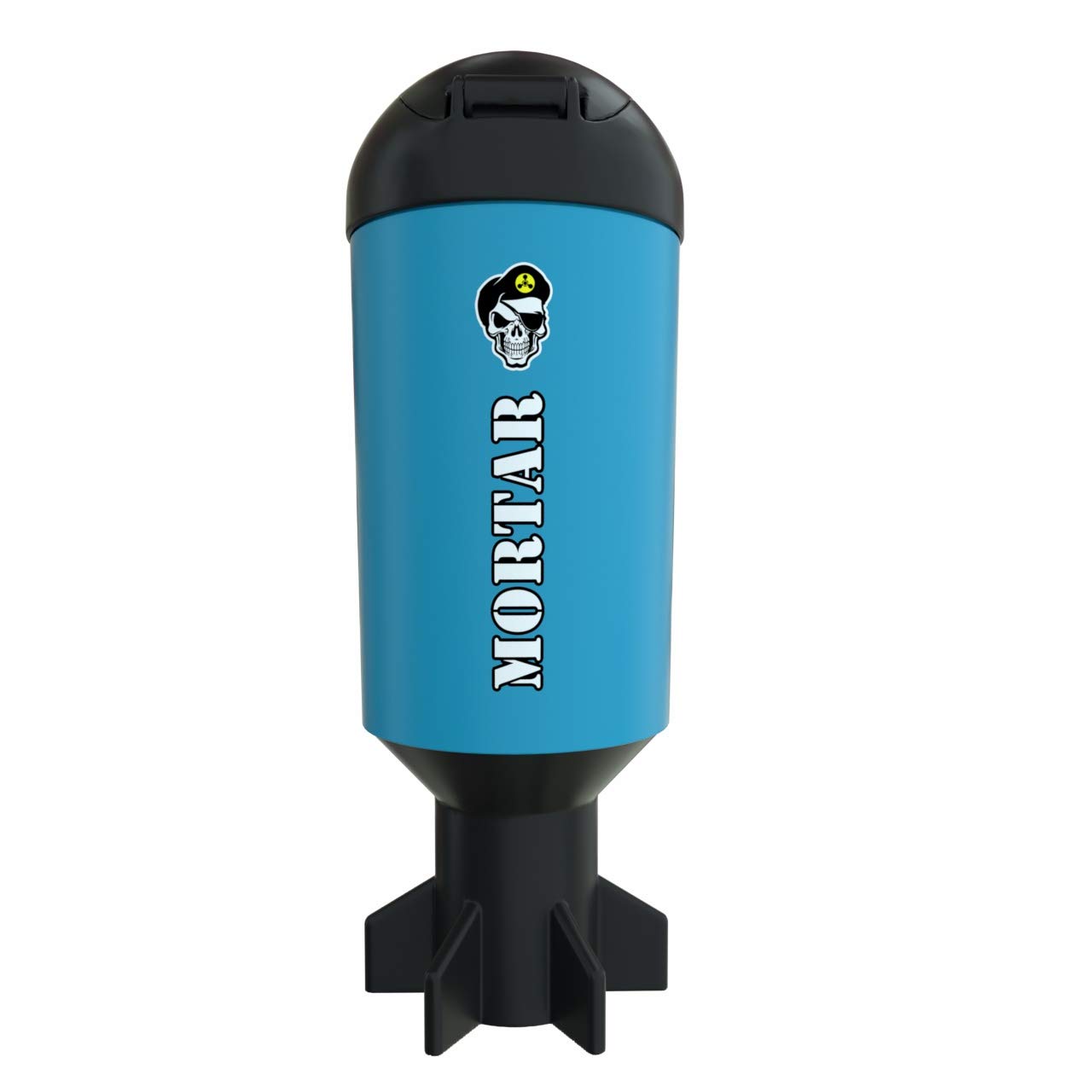 Battle Shakers Mortar Shaker Cup | Military Themed Shaker Bottle | Leak-Proof Protein Cup with Storage Compartment | Mix Protein Powders & More | Durable & Dishwasher Safe | 20 Oz Blue/Black