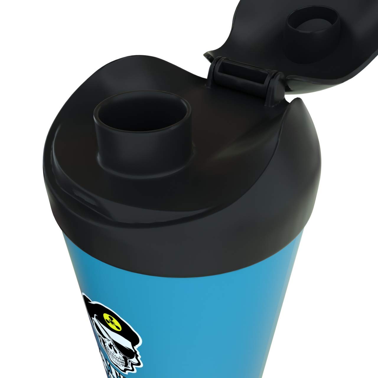 Battle Shakers Mortar Shaker Cup | Military Themed Shaker Bottle | Leak-Proof Protein Cup with Storage Compartment | Mix Protein Powders & More | Durable & Dishwasher Safe | 20 Oz Blue/Black