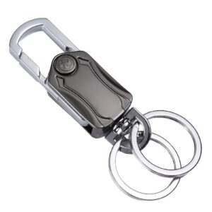 1pc multifunctional heavy duty car keychain organizer, key holder with 2 key rings, bottle opener for men and women,sliver-grey color