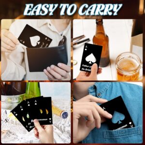 10 Pcs Poker Card Bottle Openers, Beer Opener Can Openers Groomsmen Wallet Bottle Opener Stainless Steel Ace of Spades Poker Shaped Bottle Cap Openers for Gift.