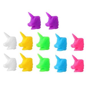 PRETYZOOM 12 Pieces 6 Color Silicone Unicorn Wine Glass Marker Drinking Cup Identifier Party Cup Sign (Assorted Color) Household Supplies