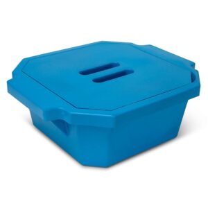 globe scientific 455010b rectangular ice bucket with lid, blue, 2.5l capacity, 340mm length, 290mm width, 120mm height