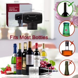 Ataller Electric Wine Stopper, Automatic Vacuum Wine Saver, Electric Smart Wine Stopper, Reusable Bottle Sealer & Wine Preservation System - Wine Accessories Gifts