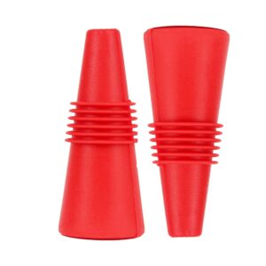 red silicone reusable wine stopper - set of 2