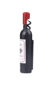 kikkerland magnetic wine bottle corkscrew, black