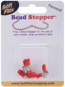 soft flex mini bead stoppers - pack of four with red handles - bead stopper for jewelry making