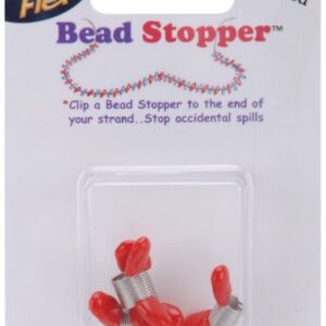 Soft Flex Mini Bead Stoppers - Pack of Four with Red Handles - Bead Stopper for Jewelry Making