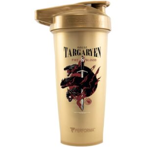 performa activ series - game of thrones series, 28oz shaker bottle (house of lannister), best leak free bottle with actionrod mixing technology for your sports & fitness needs!