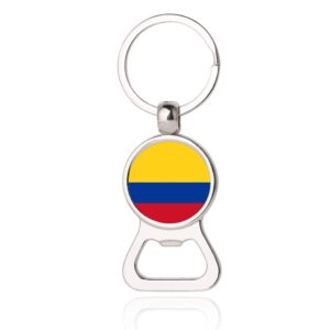 colombia flag beer bottle opener metal glass crystal keychain travel souvenir gift keyring accessories