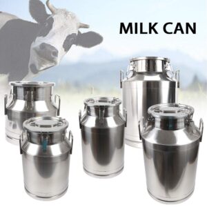 5 Gal Stainless Steel Milk Can 20L, Dairy Pot with Sealed Lid 304 Heavy Duty Bucket GDAE10 Liquid Storage Canister Oil Barrel Pail Jug Wine Tea Beer for Home Bar Kitchen Industry