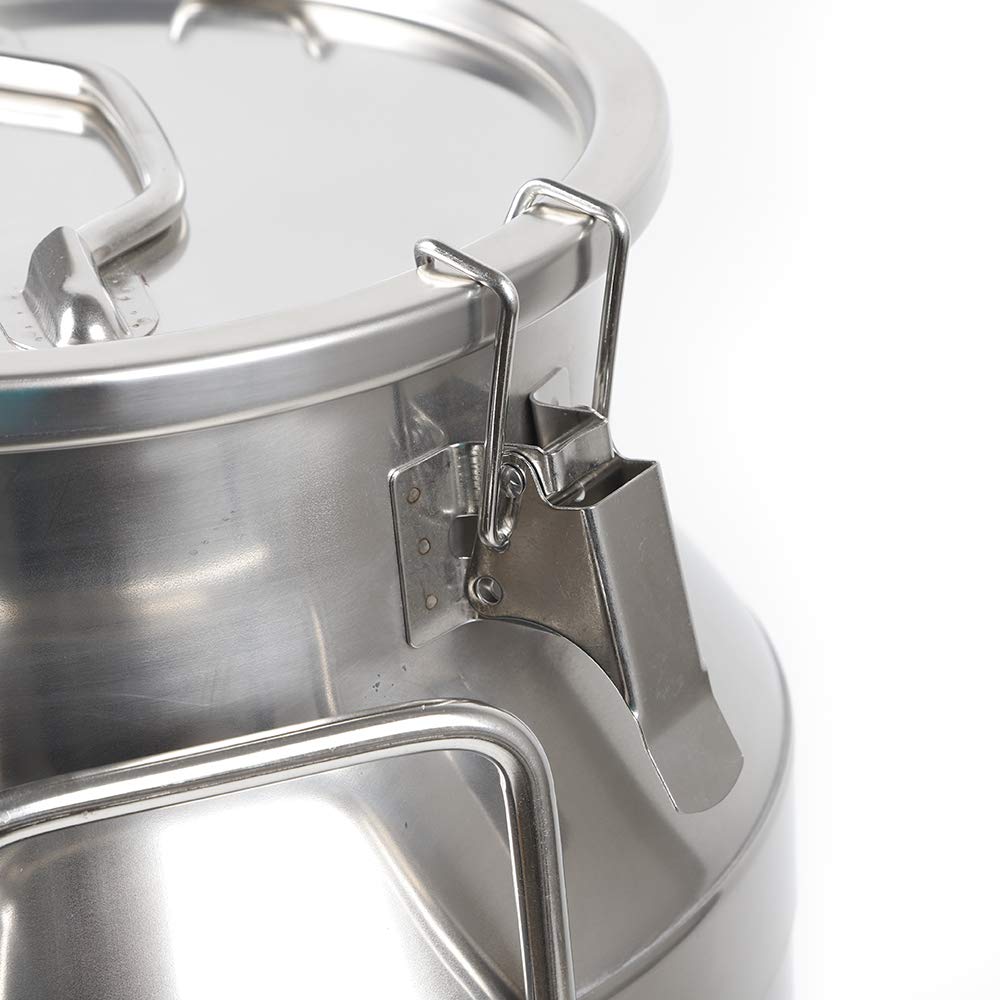 5 Gal Stainless Steel Milk Can 20L, Dairy Pot with Sealed Lid 304 Heavy Duty Bucket GDAE10 Liquid Storage Canister Oil Barrel Pail Jug Wine Tea Beer for Home Bar Kitchen Industry