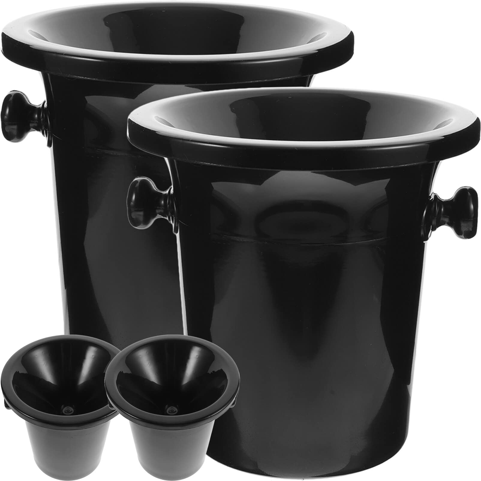 DOITOOL 4PCS Wine Tasting Dump Bucket Spittoon for Wine, Whiskey, Cocktails, Spit Cup for Chewing (Black)