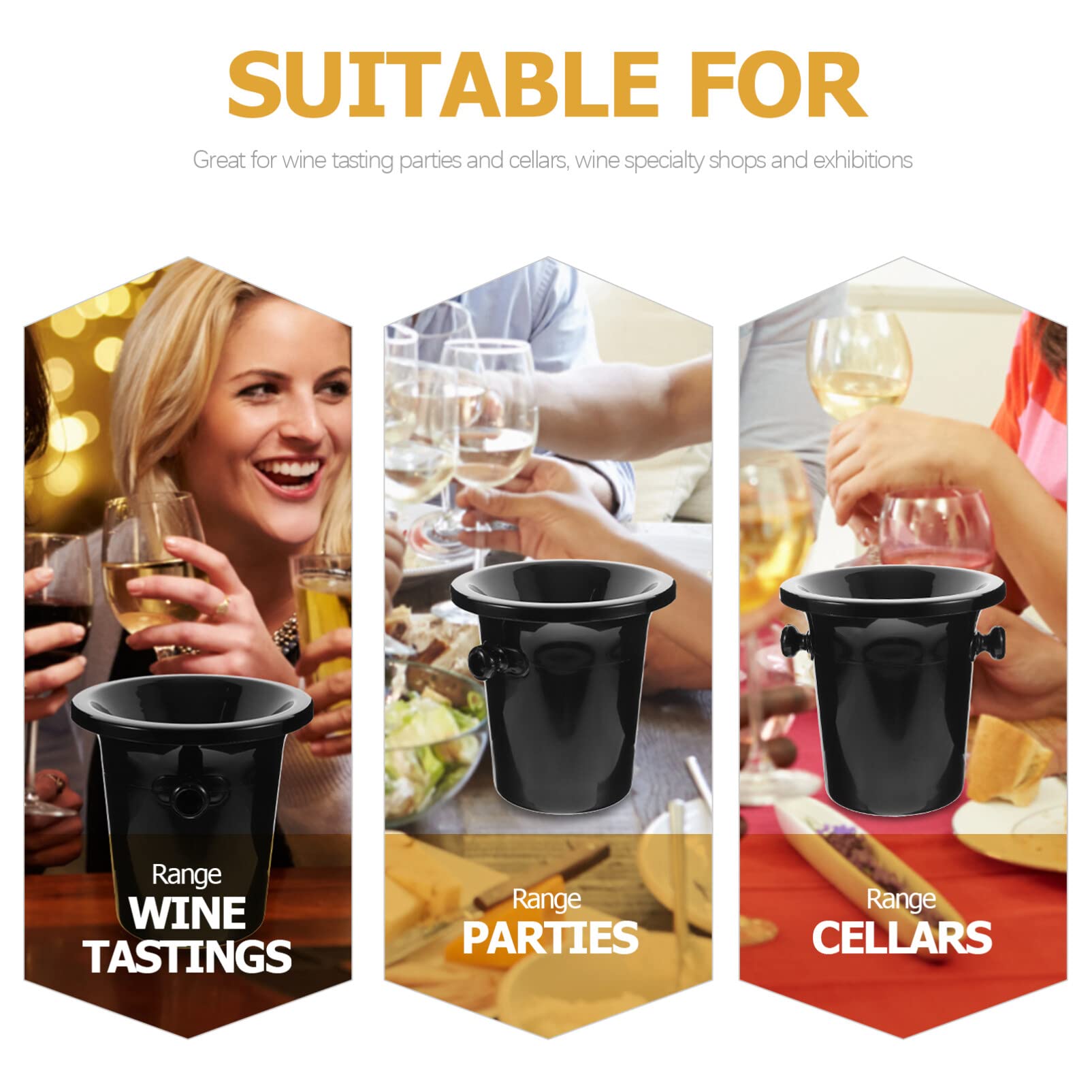 DOITOOL 4PCS Wine Tasting Dump Bucket Spittoon for Wine, Whiskey, Cocktails, Spit Cup for Chewing (Black)