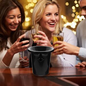 DOITOOL 4PCS Wine Tasting Dump Bucket Spittoon for Wine, Whiskey, Cocktails, Spit Cup for Chewing (Black)