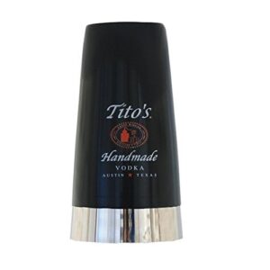 28 oz. titos vodka stainless steel bar shaker with vinyl coating