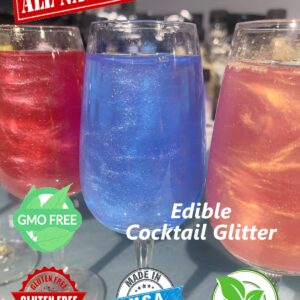 Snowy River Cocktail Sugar & Edible Glitter Pack - Naturally Colored Beverage Rimming Sugar for Cocktails, Margaritas, Drinks, 4oz Sugar & 4g Glitter (Purple)