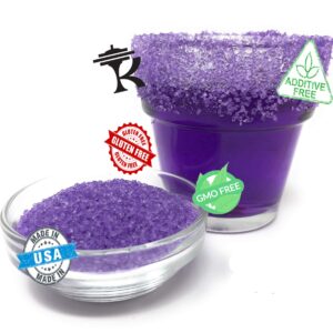 Snowy River Cocktail Sugar & Edible Glitter Pack - Naturally Colored Beverage Rimming Sugar for Cocktails, Margaritas, Drinks, 4oz Sugar & 4g Glitter (Purple)