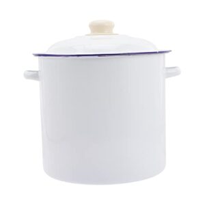secfou enamel bucket ceramic cookware cookwear white buckets water bucket with cover rustic rice storage container home water bucket water bucket enamel water bucket home bucket enamel