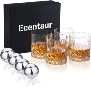 whiskey stones gift set old fashioned whiskey glasses set of 4 with stainless steel ice cube