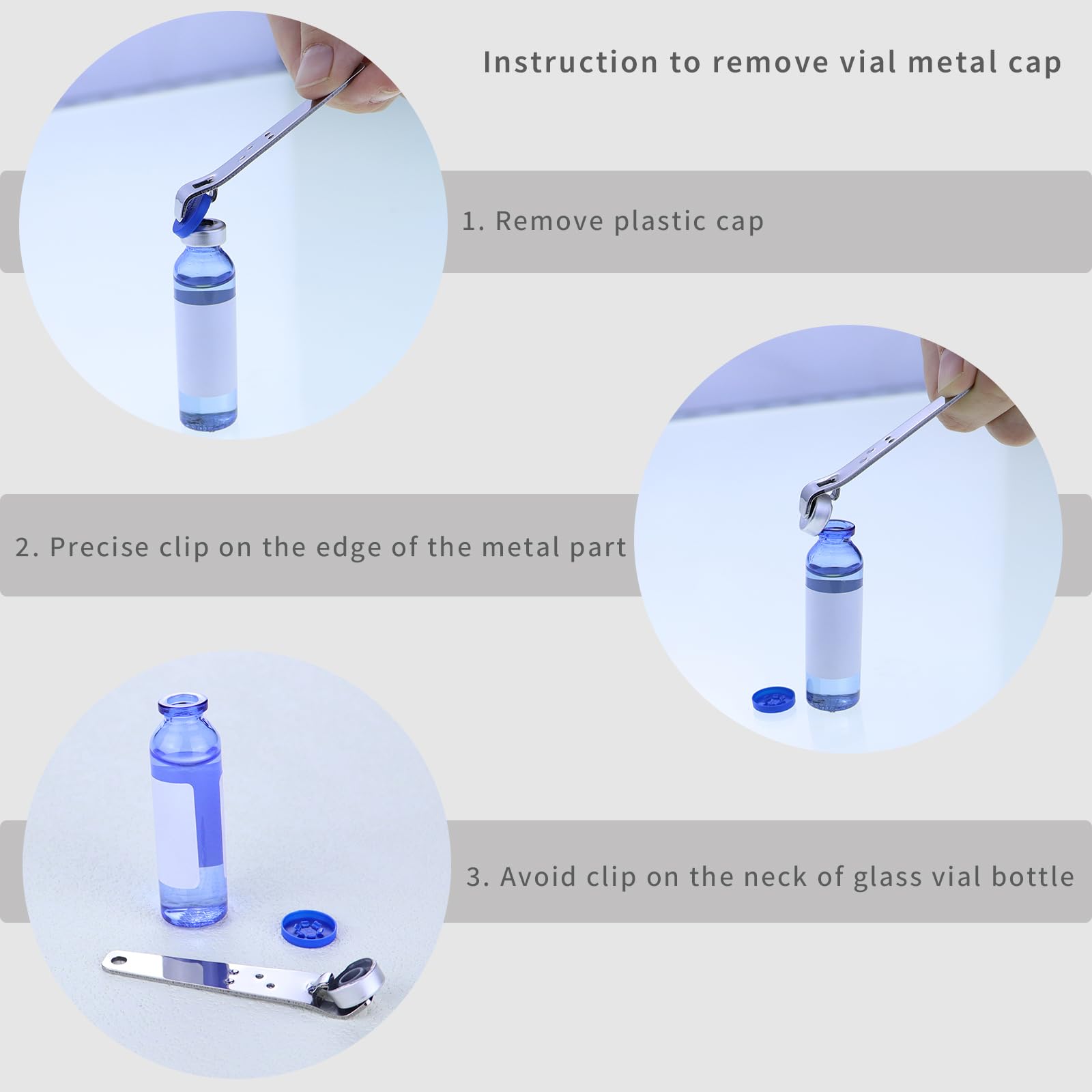 Vial Opener x4 + Reel Clip Vial Opener x2, Mini Beer Bottle Opener Keychain Bottle Opener Portable Bottle Medical Bottle Opener Bottle Decaper Metal Cap Removal for Vials Botox