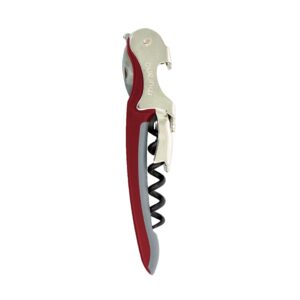 franmara burgundy soft-touch murano two-step waiter corkscrew with nonstick spiral