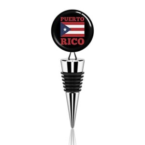 Puerto Rico Country Flag Wine Bottle Stoppers Reusable Plug Wine Saver Corks for Beverage Holiday Party Kitchen Decorative