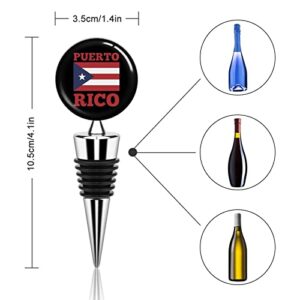 Puerto Rico Country Flag Wine Bottle Stoppers Reusable Plug Wine Saver Corks for Beverage Holiday Party Kitchen Decorative