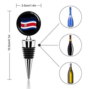 Flag of Costa Rica Wine Bottle Stoppers Reusable Plug Wine Saver Corks for Beverage Holiday Party Kitchen Decorative