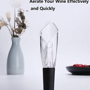 1 Pack Wine Aerator Pourer Spout Tulips Shaped Aerator Wine Pour Premium Wine Aerator Wine Bottle Aerator Pourer for Red and White Wine Lover Gift, Black