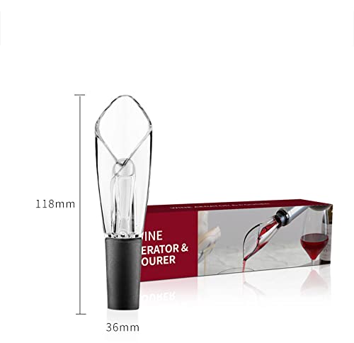 1 Pack Wine Aerator Pourer Spout Tulips Shaped Aerator Wine Pour Premium Wine Aerator Wine Bottle Aerator Pourer for Red and White Wine Lover Gift, Black