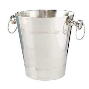 whw whole house worlds old world luxurious grand hotel champagne bucket, silver aluminum nickel, 8.75 d w x 9.5 h inches